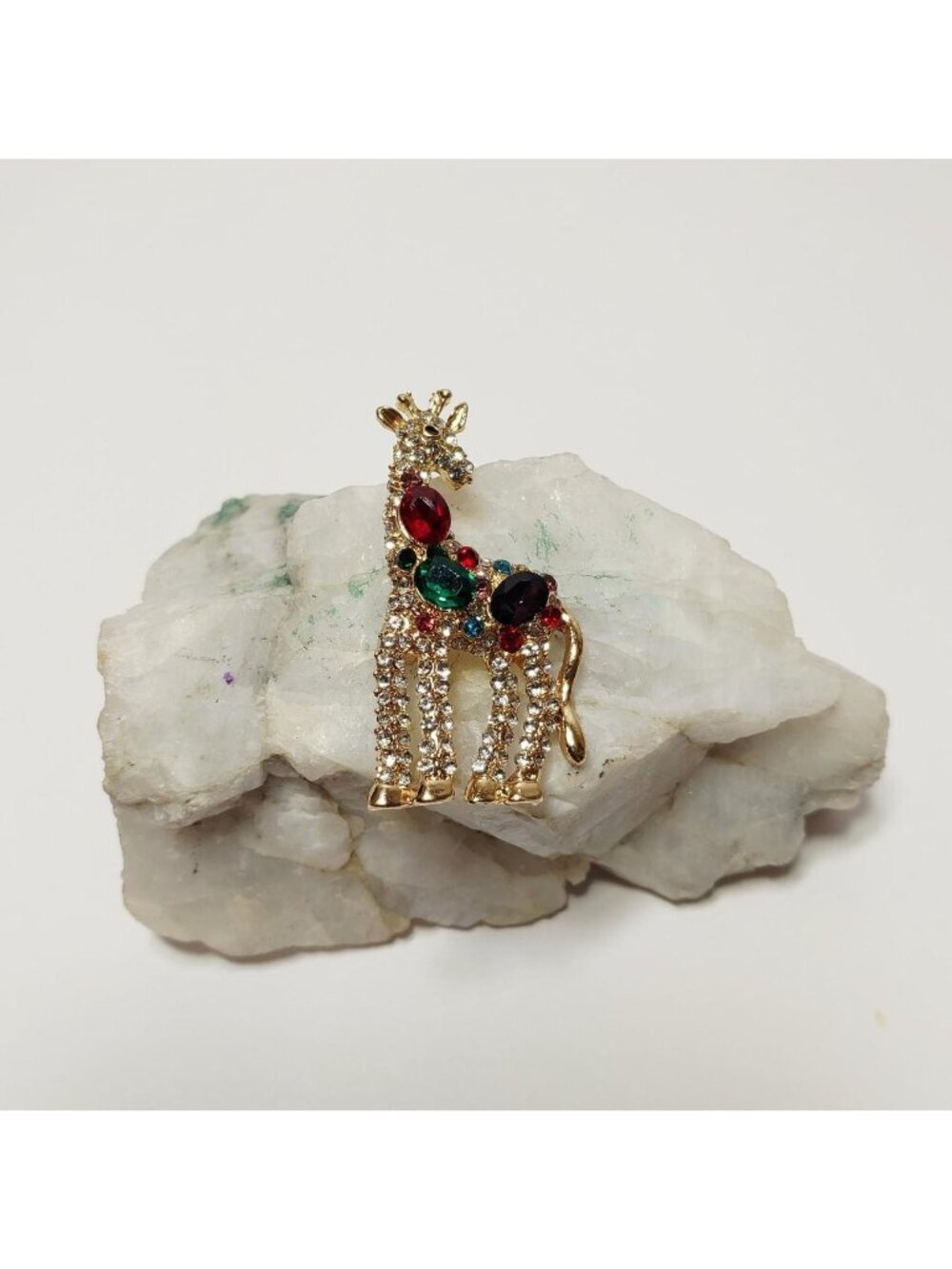 Gorgeous Vintage Rhinestone Giraffe Brooch - Picture 2 of 4